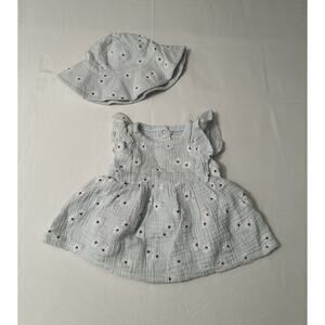 RZ By Rachel Zoe Baby Floral Dress 0-3 Months 100% Cotton Cottage Shabby Chic